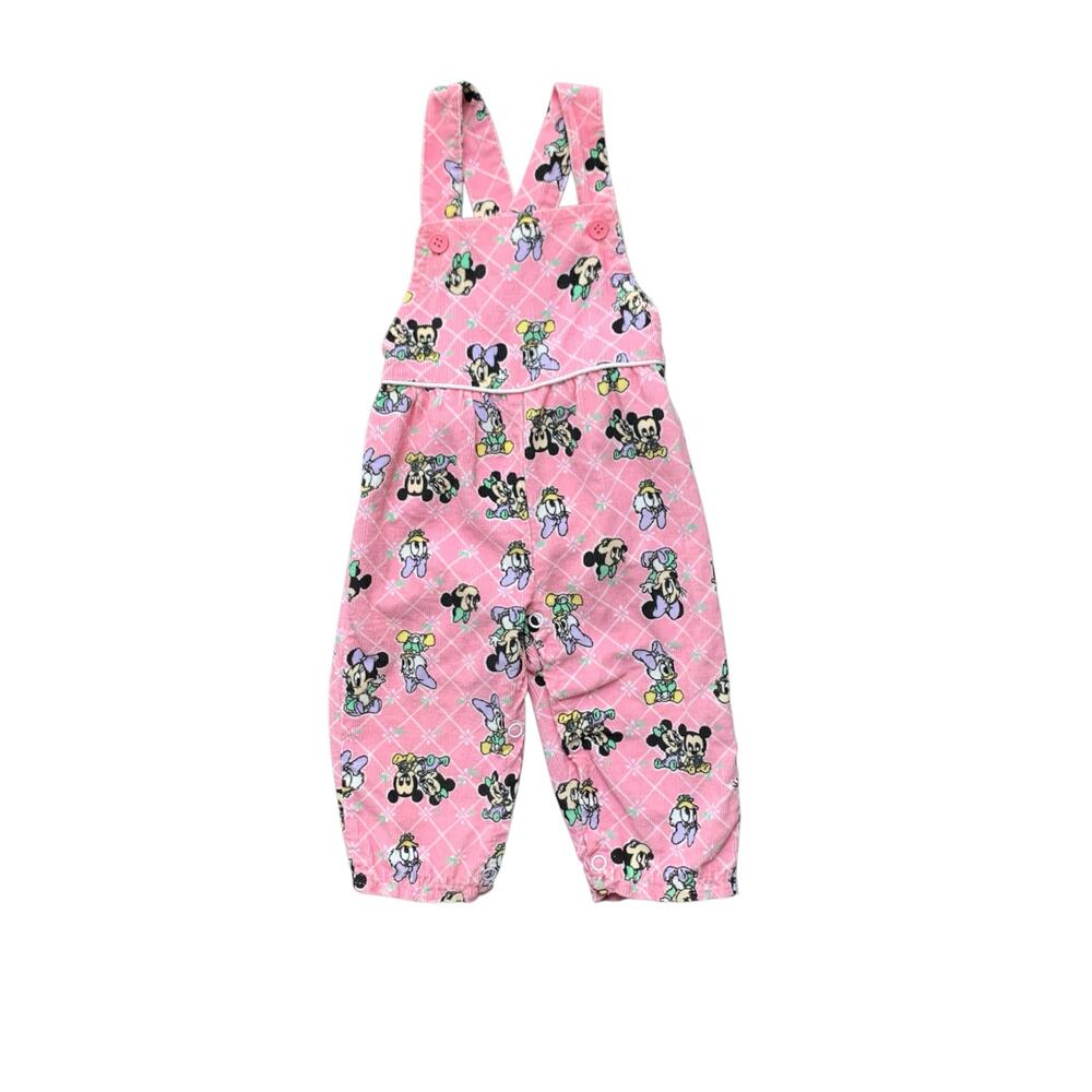 Vintage 1984 Disney Minnie & Mickey Mouse Pink Overalls